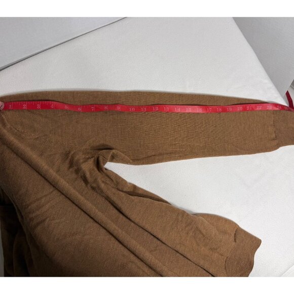 J.Crew Men's 100% Merino Wool V-Neck Sweater Medium M Classic Tan Camel brown - Picture 8 of 10